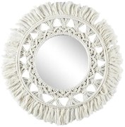 Διακοσμητικός καθρέπτης τοίχου μακραμέ Ηome Deco Factory, στρογγυλό, με διαστάσεις 55x55x1cm