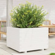 vidaXL Ζαρντινιέρα Κήπου Λευκή 70x70x49,5 εκ. από Μασίφ Ξύλο Πεύκου