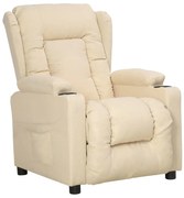 vidaXL Πολυθρόνα Ανακλινόμενη Κρεμ Υφασμάτινη