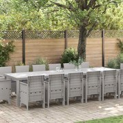 vidaXL Σετ Τραπεζαρίας Κήπου 15 pcs Ανοιχτό γκρι 14 θέσεων