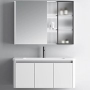 Έπιπλο Μπάνιου Πάγκος Με Νιπτήρα&Καθρέφτη Dione 100 9SDIO100WH 100x50cm White Ξύλο,Πορσελάνη