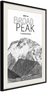 Αφίσα - Peaks of the World: Broad Peak - 40x60 - Μαύρο - Με πασπαρτού