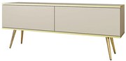 Έπιπλο Τηλεόρασης Oro STV_Bz+GL 135x32x53cm Beige-Gold