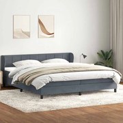 vidaXL Box Spring Κρεβάτι με στρώματα Σκούρο γκρι 200x210 cm Βελούδινο