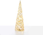 "WHITE &amp; GOLD CONE TREE" 20 MINI WW LED ΛΑΜΠ. ΜΠΑΤ. 3ΧΑΑ,IP20 Φ13X40CM ACA X11201117