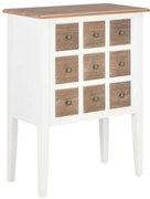 vidaXL Συρταριέρα Λευκή 54 x 30 x 80 εκ. από Μασίφ Ξύλο