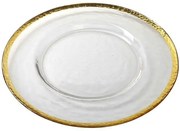 Πιάτο Ρηχό SUP109K4 Φ33x1,3cm Clear-Gold Espiel Glass
