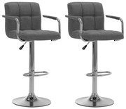 vidaXL Καρέκλες Μπαρ 2 τεμ. Ανοιχτό Γκρι Υφασμάτινες