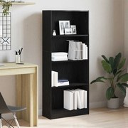 vidaXL Βιβλιοθήκη Μαύρη δρυς 60 x 24 x 143 εκ Επεξεργασμένο ξύλο