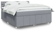 vidaXL Κρεβάτι Boxspring με Στρώμα Ανοιχτό Γκρι 180x200 εκ. Υφασμάτινο