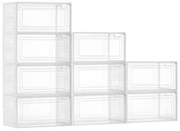 VEVOR Shoe Storage Boxes 9PCS Stackable Shoe Boxes US Size 13 Transparent White