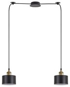 Φωτιστικό Οροφής Adept 77-8763 50x14x300cm 2xE27 60W Black-Gold Homelighting