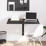 vidaXL Τραπέζι Τοίχου Πτυσσόμενο Μαύρο 100 x 60 x 56 εκ. Επεξεργ. Ξύλο