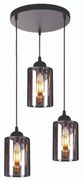 Φωτιστικό Οροφής Smoked 77-8202 3xE27 60W Black Homelighting Μέταλλο