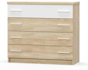 Συρταριέρα Geneva pakoworld 4ων συρταριών φυσικό-λευκό 103x40x92εκ