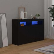 vidaXL Μπουφές με LED Μαύρος 115,5x30x75 εκ.