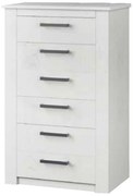 Ξύλινη Συρταριέρα 6συρτ. ARNETHA Λευκή 70x45x120