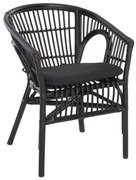 Καρέκλα - Πολυθρόνα DAMPAR C9929.03 Rattan με Μαύρο Μαξιλάρι 58x63x79Υεκ. 58x63x79 εκ.