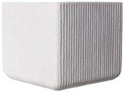 Supergreens Γλάστρα Πήλινη Τετράγωνη "Stripe" Λευκή XXL 55x55x47 εκ.