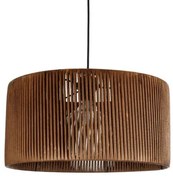 KYCLOS 203-0047 Boho Κρεμαστό Φωτιστικό Καπέλο Μονόφωτο 1 x E27 IP20 Καφέ Rattan-M40 x Π40 x Υ25.5cm Globostar 203-0047 Καφέ
