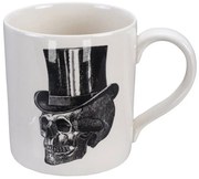 Κούπα Skull Top Hat 20179 400ml White-Black Homelab Πορσελάνη