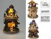 Διακοσμητική Φάτνη με φωτισμό LED, μουσική, περιστρεφόμενο σκηνικό και διαστάσεις 14x14x22.7cm - Σε 2 επιλογές σχεδίου