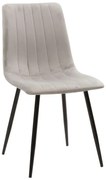 Καρέκλα Τραπεζαρίας Noor με Γκρί Βελούδο και Μαύρο Μεταλλικό πόδι 44x53x86εκ. 4αδα 44x53x86 εκ.
