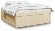 vidaXL Κρεβάτι Boxspring με Στρώμα Κρεμ 200x200 εκ. Υφασμάτινο