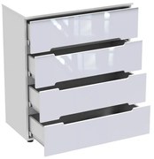 Συρταριέρα Afina mdf-μελαμίνη σε λευκή glossy απόχρωση 90x44x101 εκ. 90x43x101 εκ.