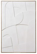 Έργο Τεχνης Σε Καμβά MDF/ Polyester Madeline Relief Άσπρο W60 x H90 cm HOUSE NORDIC