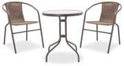Τραπεζαρία Κήπου Watson-Obbi 200-000300 (Σετ 3τμχ) Brown Two Seater
