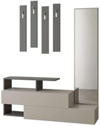 Έπιπλο Εισόδου Ramda 855DTE4005 137x35x154cm Light Mocha-Anthracite Μοριοσανίδα, Μελαμίνη