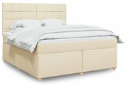 vidaXL Κρεβάτι Boxspring με Στρώμα Κρεμ 180x200 εκ. Υφασμάτινο