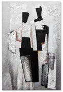 Πίνακας Καμβάς 839421 60x90cm Black-White-Grey Ankor Κάθετοι Καμβάς