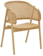 Πολυθρόνα Wenzy pakoworld φυσικό Rattan - μασίφ ξύλο toon 58x58x82εκ