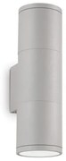 Απλίκα Φωτιστικό Τοίχου 2xGU10 Γκρι ΙΡ44 Up-Down 21cm Gun 163628 Ideal Lux 163628