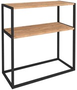 Κονσόλα Castel 0212574 90x33,5x90cm Black-Oak Μελαμίνη,Μέταλλο