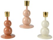 Beauty Home Μεταλλικό Κηροπήγιο με Σμάλτο 8.5  x 15 cm  Εκρού