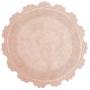 Πατάκι Μπάνιου Στρογγυλό Des. Lace Blush Pink Anna Riska 60X60 60x60cm 100% Βαμβάκι