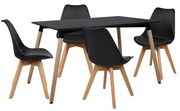 Set Dining Table 5 pieces with Table and 4 chairs  120x80x73 cm