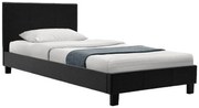 Κρεβάτι Nevil pakoworld 100x200 PU χρώμα μαύρο ματ