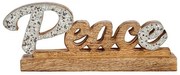 Διακοσμητική Φιγούρα Peace Γκλίτερ 6 x 13 x 31 cm Ασημί Ξύλο