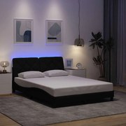 Σκελετός Κρεβατιού με LED Χωρίς Στρώμα Μαύρο 140x200 εκ. 3310673