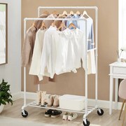 Κρεμάστρα Δαπέδου Διπλή Τροχήλατη (100x59x162) Songmics HSR060W01