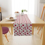 Runner Εμπριμέ Polycotton Αλέκιαστo 40x180εκ. Cherry 456 White-Red DimCol