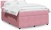 vidaXL Κρεβάτι Boxspring με Στρώμα Ροζ 160x200 εκ. Βελούδινο