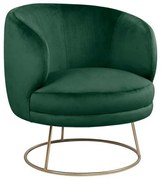 Πολυθρόνα Arien 80x75x82 HM8403.03  Βελούδο Dark Green Με Χρυσή Βάση Μέταλλο,Ύφασμα