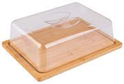 ESTIA ΒΑΣΗ ΤΥΡΙΩΝ BAMBOO ESSENTIALS ΜΕ ΠΛΑΣΤΙΚΟ ΚΑΠΑΚΙ 24x18x7.5cm