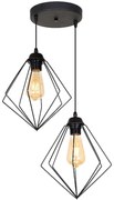 Φωτιστικό Οροφής Nura 0124532 40x40x70cm 2xE27 60W Black Megapap Metal