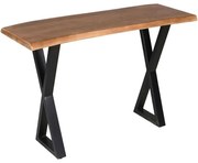 Κονσόλα Mingle 05-0764 120x40x76cm Walnut-Black Μέταλλο,Ξύλο